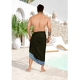 thumbnail image 4 of LA LEELA Men's Pareo Regular Swimsuits Sarong Long Swim Beach Wrap One Size Blue, Geometric Summer Vacation Aloha, 4 of 5