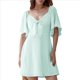 thumbnail image 1 of Vestido Mini Elegante con Escote en V Profundo y Lazo en Verde Esmeralda L, 1 of 9