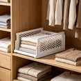 thumbnail image 1 of ZZkhGO Pull Out Cabinet Storage Shelf, Stackable Organizer Rack Saving Space, Countertop Shelf with Durable Plastic for Home Office Desk Wardrobe Shoe Cabinet, White, 1 of 6