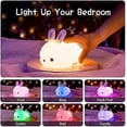 thumbnail image 2 of Night Light Night Light for Kids, Cute Rabbit Lamp, 7 Colors Night Light for Nursery, Kawaii Cute Teen Girl Room Decor, Toddler Nursery Battery Baby N, 2 of 4