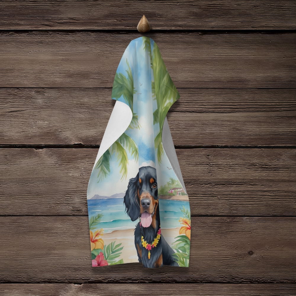 Carolines Treasures DAC6444KTWL 25 x 15 in. Gordon Setter Luau Kitchen Towel