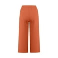 thumbnail image 6 of Diufon Cotton Linen Pants for Women Wide Leg Cropped Lounge Trousers Drawstring Elastic Waist Summer Beach Pant, 6 of 7
