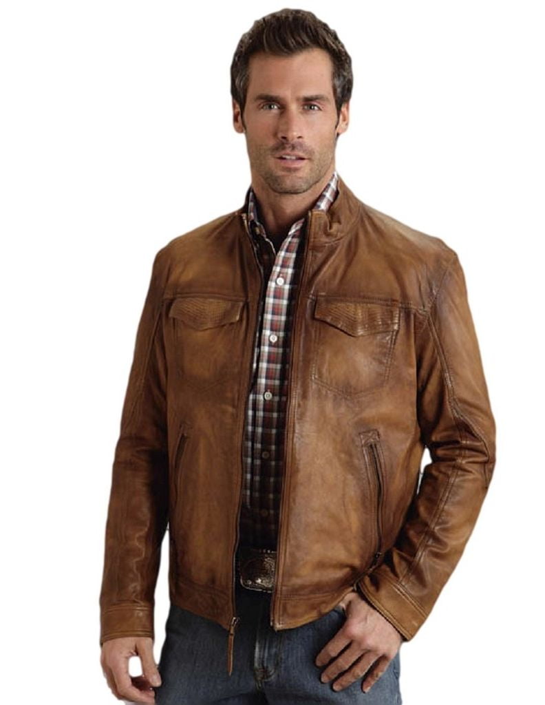 Stetson Western Jacket Mens Burnish Leather Coffee 11-097-0539-0698 BR ...