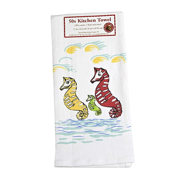 Decorative Towel Riding The Waves Cotton 100% Cotton Seahorse Kitchen Vl119