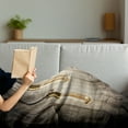 thumbnail image 3 of Industrial Soft Flannel Fleece Throw Blanket, Historical Innovation Edison Revival Retro Electricity Wooden Planks, Cozy Plush for Indoor and Outdoor Use, 60" x 80", Pale Yellow Brown, by Ambesonne, 3 of 5