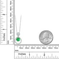 thumbnail image 3 of Gem Stone King 925 Sterling Silver Green Nano Emerald and White Moissanite Pendant Necklace for Women (1.60 Cttw, Gemstone May Birthstone, Round 6MM and 4MM), 3 of 3