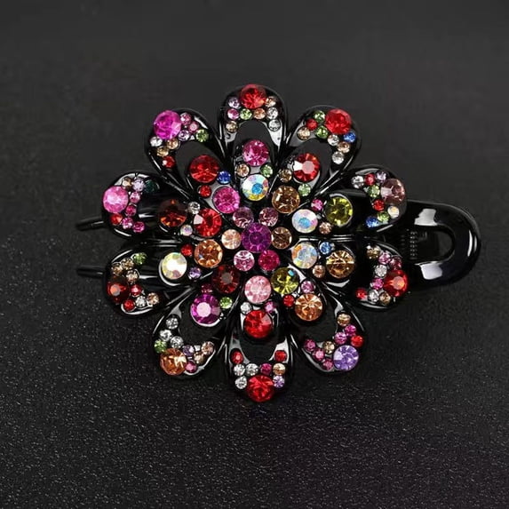 Elegant Temperament Mother Hair Claw Girls All-match Antiquity Headwear Hairstyle Tools Female Hair Accessories Rhinestone Duckbill Clip Korean Style Hairpin Flower Hair Clip N
