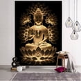 thumbnail image 1 of Tapiz colgante de pared con diseño de Buda, loto dorado, meditación, 150 x 130 cm, 1 of 1