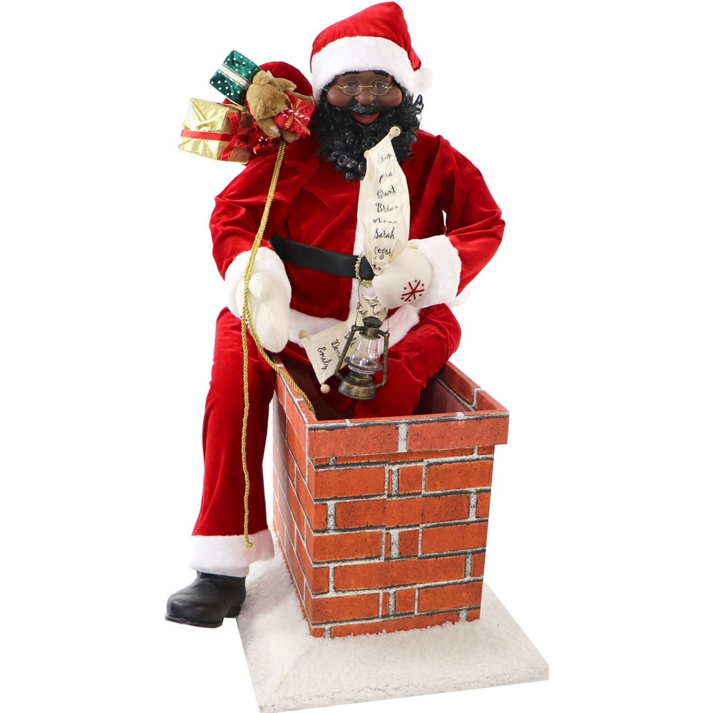 Fraser Hill Farm 48In. Music and Motion African American Santa Claus