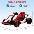 thumbnail image 7 of Electric Go Kart, 24V Kids Ride on Drift Car, 6.2-8.1 MPH, Built-in Music, Seat Belt, Variable Speed, Outdoor Ride On Toy For Kids Ages 6+, 7 of 7