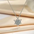 thumbnail image 3 of Snowflake Necklace Women Pendant Inlaid Rhinestone Clavicle Chain (Light Blue, 1pc), 3 of 4