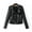 Black, variant on Babysbule Winter Jackets for Women Women Ladies Lapel Motor Jacket Coat Zip Biker Short Punk Cropped Tops