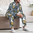 thumbnail image 5 of Wukai Cartoon Squirrel on Branch Men's Long-Sleeve Pajama Set - Comfortable Sleepwear with Button-Down Shirt and Pants-Small, 5 of 6