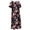thumbnail image 5 of EFINNY Women's Plus Size Long Nightgowns Floral Print Short Sleeve Long T-Shirt Lounger House Dress Casual Loose Nightshirts, XL-5XL, 5 of 7