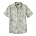 thumbnail image 4 of IWRICH Men's Hawaiian Shirt Short Sleeve Floral Button down Shirts Tropical Summer Beach Shirts Camp Collar Shirt 01-Green M, 4 of 4
