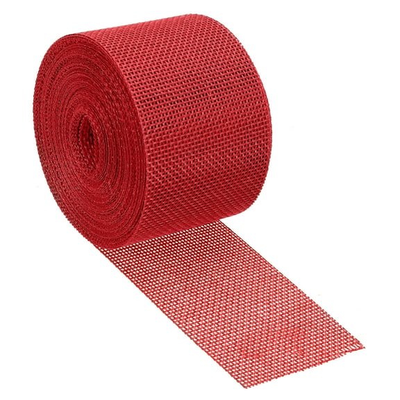 Uxcell 2 Inch x 11 Yards Jute Crafts Party Wrapping Decoration Burlap Fabric Ribbon Red