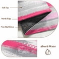 thumbnail image 6 of 3ft Round Rug, Pink Gray Stripes Non-Skid Rubber Backing Large Area Rugs - Living Room Bedroom Home Office, Watercolor Modern Abstract Minimalist Indoor Floor Mat Carpets Washable Rug, 6 of 9