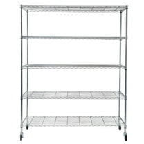 Winado Adjustable 5-Shelf Storage Rack, Wire Shelving Unit with Casters Capacity for 1000lbs