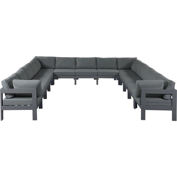 Meridian Furniture Nizuc Grey Outdoor Patio Modular Sectional