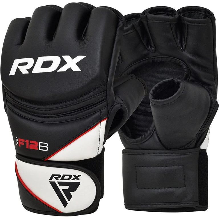 RDX MMA Gloves for Grappling, Men Women Thai, for Best Muay Kickboxing, Black, 