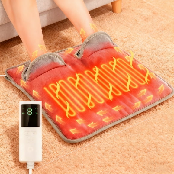 Electric Heated Foot Warmer for Men and Women, Feet Heating Pads Electric Feet Warmer with LCD Display & 9 Temperature Setting, Heated Foot Warmers for Under Desk, Office,Home
