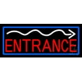 thumbnail image 1 of Entrance Arrow Bar With Blue Border LED Neon Sign 10 x 24 - inches, Clear Edge Cut Acrylic Backing, with Dimmer - Bright and Premium built indoor LED Neon Sign for Bar decor., 1 of 7
