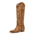 thumbnail image 1 of Botas Cowgirl wetkiss de vaquero hasta la rodilla, color marrón, con bordado, 1 of 6