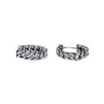 thumbnail image 1 of Par de pendientes de aro con bisagras Huggie de cadena tribal vintage de acero inoxidable unisex para hombres y mujeres JM, 1 of 5