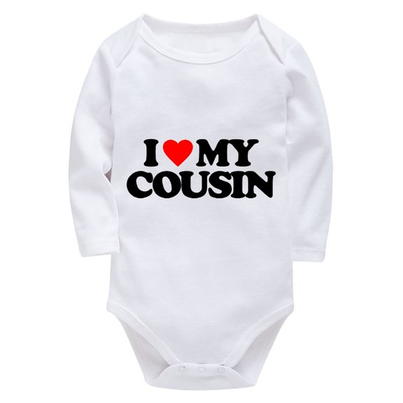 I Love My Cousin Bringing Baby Home Outfit Girl Newborn Long Sleeve Baby Boy Newborn Outfit White Plain Onsies6-9 Months