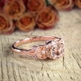 thumbnail image 3 of Round Cut 1.25 Carat Peach Pink Morganite Diamond Engagement Ring 10k Rose Gold Jewelry, 3 of 5