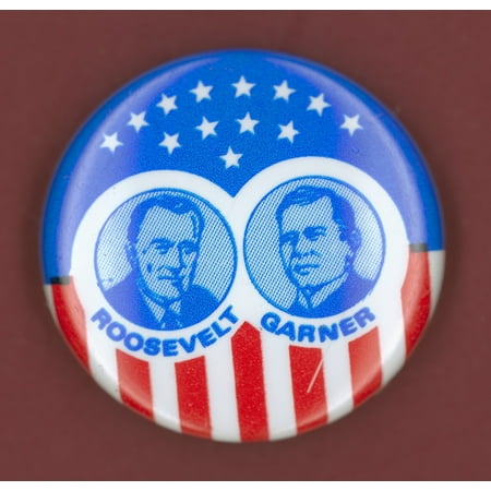 - Roosevelt Button Ndemocratic Presidential Campaign Button From Franklin D RooseveltS 1936 Bid For President With Vice Presidential Candidate John Nance Garner Rolled Canvas Art - (24 x 36)