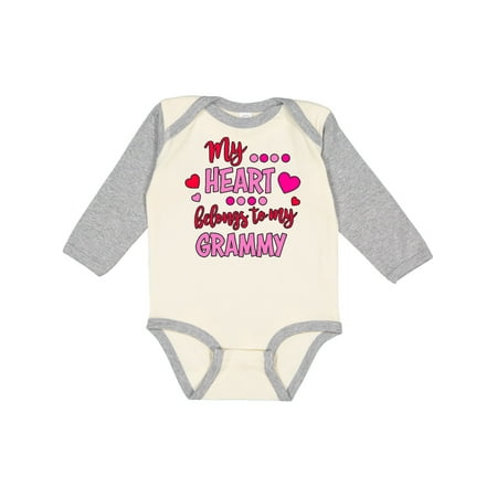 

Inktastic My Heart Belongs to My Grammy Gift Baby Boy or Baby Girl Long Sleeve Bodysuit