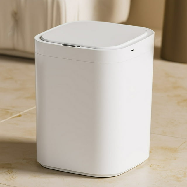 Birdeem One on One,Bathroom Wastebasket with Lid,Intelligent Wastebasket Household Kitchen Bathroom Sensor Wastebasket High Face with Lid Sensor One Button Frequent Open Kick Sensor,One By One