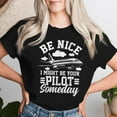 thumbnail image 2 of Aviator Pilot Airplane Plane Aviation Women T-Shirt - Vintage Flight Enthusiast Tee for Female Pilots, Travel Lovers, and Aviation Fans, 2 of 3