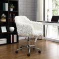 thumbnail image 5 of Chaise de bureau en fourrure à roulettes, 5 of 5