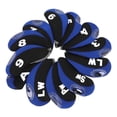 thumbnail image 4 of 12 Uds fundas de cabeza para Club de Golf cubierta de número de poste de hierro de Golf cubierta protectora para cabeza negro azul real, 4 of 12