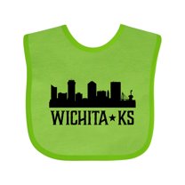 Inktastic Wichita Kansas City Skyline Boys or Girls Baby Bib