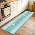 thumbnail image 2 of Teal Summer Coastal 2'x6' Runner Rugs for Hallway Kitchen Bedside Non Slip Washable, Modern Ocean Waves Starfish Shell Entryway Rug Runners with Rubber Backing, Long Carpet Runner for Laundry Room, 2 of 8