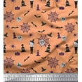 thumbnail image 1 of Soimoi Viscose Chiffon Fabric Bat,Skull & Witch Halloween Print Fabric by Yard 42 Inch Wide, 1 of 1