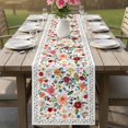 thumbnail image 4 of Watercolor Flowers Table Runner - 120 Inch Long Farmhouse Spring Floral Botanical Cotton and Linen Blended Dress Scarves Farmhouse Table Runner for Kitchen Dining, Coffee Table, 13" x 120", 4 of 8