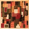 thumbnail image 1 of Ahgly Company Indoor Square Abstract Orange Contemporary Area Rugs, 4' Square, 1 of 1