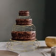 thumbnail image 3 of BalsaCircle 3 Gold Geometric Octagon Metal Cake Stands Dessert Display Riser Wedding Party Decorations, 3 of 8