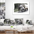 thumbnail image 4 of Designart Horse Cart Black and White - Animal Painting Throw Pillow - 12x20, 4 of 5