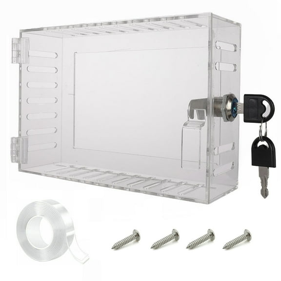 Universal Clear Thermostat Lock Box Security Cover with Keys for Home Office School Indoor Temperature Control Protection 7.2x5 Inch