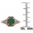 thumbnail image 3 of 10k Yellow Gold Vintage Style Genuine Oval Emerald Filigree Ring, 3 of 5