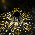 thumbnail image 3 of Solar light, wrought iron courtyard sun face projection landscape light moon star projection light, 3 of 5