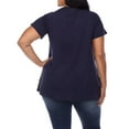 thumbnail image 3 of White Mark Women's Plus Size Crisscross Neck Short Sleeve Top, 3 of 5
