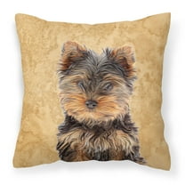 Carolines Treasures KJ1230PW1414 Yorkie Puppy / Yorkshire Terrier Fabric Decorative Pillow, 14Hx14W, multicolor