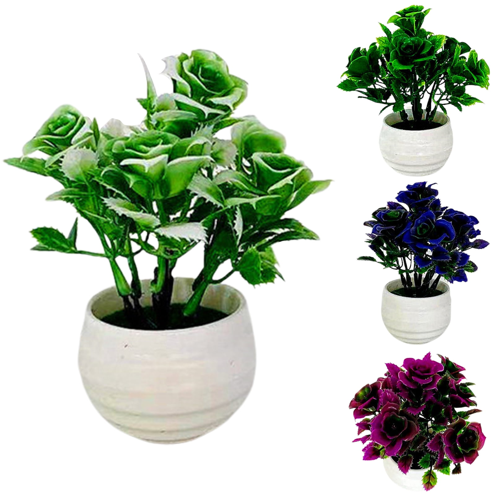 Walbest 5.12Inch Mini Artificial Bonsai Fake Potted Plants Decorative