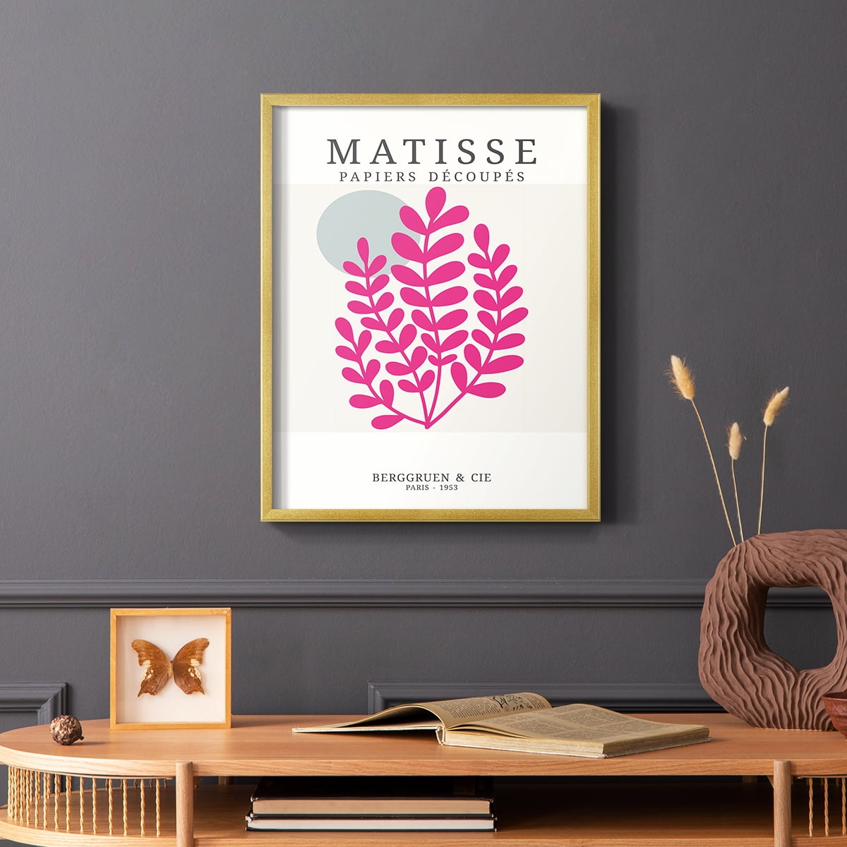 Matisse CDXXI in Gold Solid Wood Framed Print No Nail Hanging